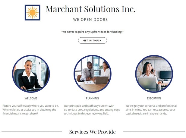 Marchant Solutions Website Screenshot