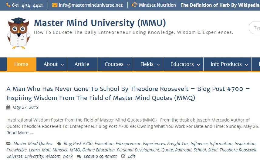 Master Mind University Blog Directory